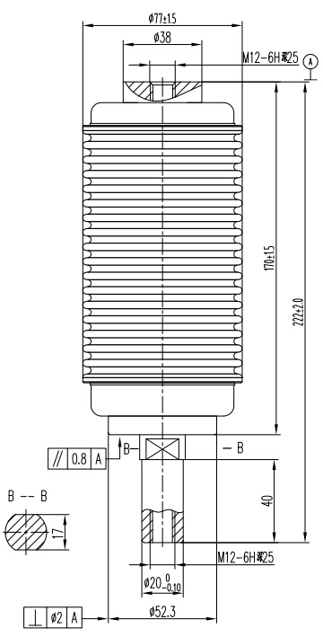 TF314Q負荷開關(guān)用真空滅弧室結(jié)構(gòu)圖